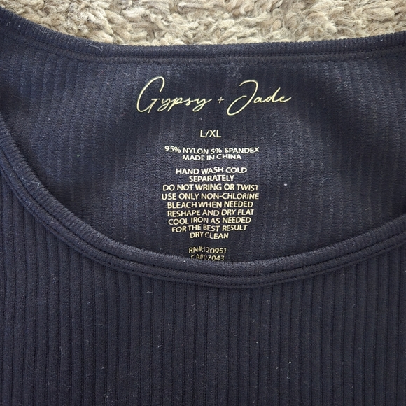 Gypsy And Jade L/XL Black Ribbed & Auden Large Sage Green Bodysuit Set - Picture 2 of 4